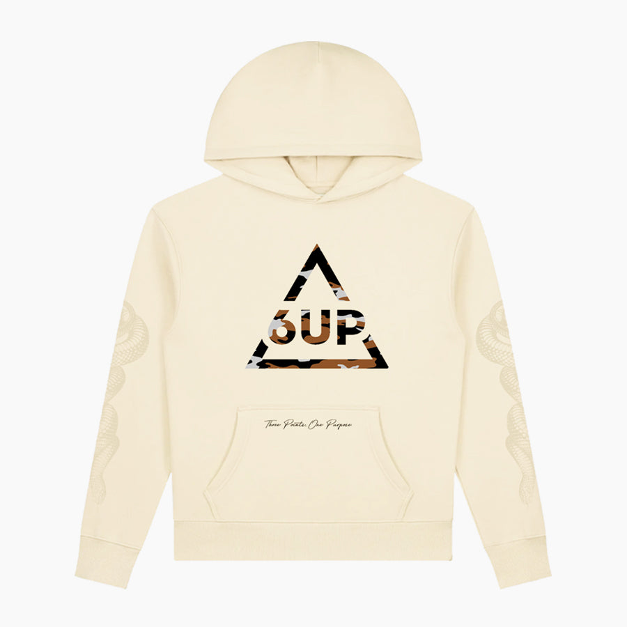 "Snake Camouflage" - 6UP - Hoodie (Cream)